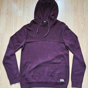 Mens Burgundy Dravus skater knitted pullover hoodie size Large